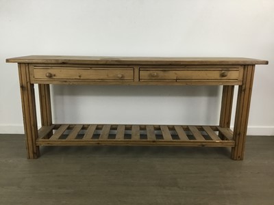 Lot 468 - LARGE PINE RECTANGULAR SIDE TABLE