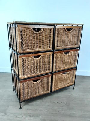 Lot 478 - CHEST OF WICKER DRAWERS