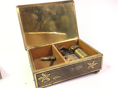 Lot 442 - BRASS MUSICAL JEWELLERY BOX