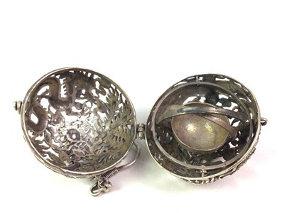 Lot 454 - CHINESE WHITE METAL POMANDER