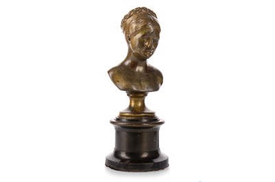 Lot 1379 - G. FULLER, BRONZE AND PARCEL GILT BUST OF 'POLLY'