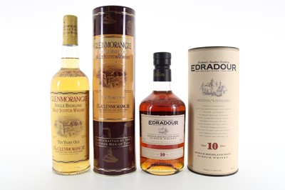 Lot 208 - EDRADOUR 10 YEAR OLD AND GLENMORANGIE 10 YEAR OLD