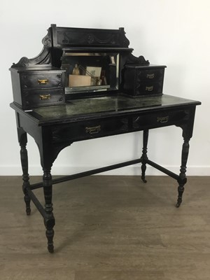 Lot 538 - VICTORIAN EBONISED BONHEUR DU JOUR