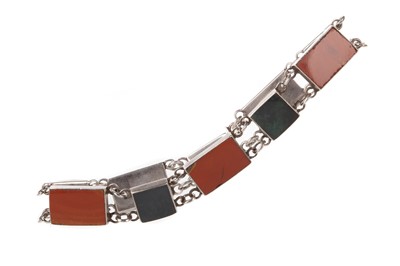 Lot 1077 - TWO SCOTTISH AGATE BRACELETS