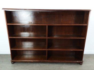 Lot 567 - MAHOGANY OPEN BOOKCASE