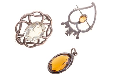 Lot 1098 - TWO SCOTTISH GEM SET BROOCHES