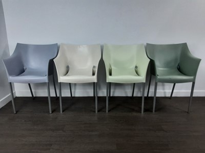 Lot 588 - PHILIPPE STARCK (FRENCH, 1959-) FOR KARTELL, SET OF EIGHT 'DR. NO' STACKING ARMCHAIRS