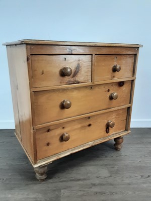 Lot 584 - PINE CHEST OF DRAWERS