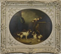 Lot 42 - GEORGE ARMFIELD (BRITISH 1810 - 1893), DOGS IN...