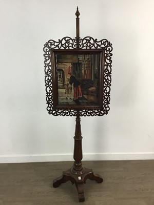 Lot 1395 - VICTORIAN ROSEWOOD POLE SCREEN