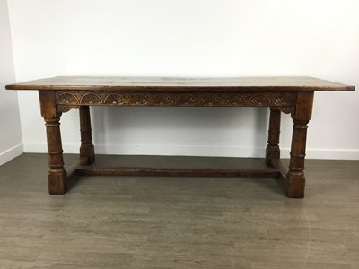 Lot 1388 - OAK REFECTORY TABLE