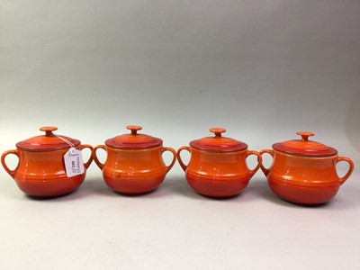 Lot 662 - GROUP OF EIGHT LE CREUSET VOLCANIC CERAMIC BEAN POTS
