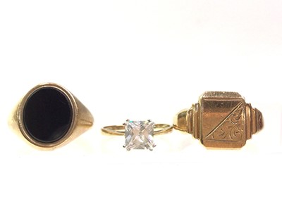 Lot 691 - THREE NINE CARAT GOLD DRESS RINGS