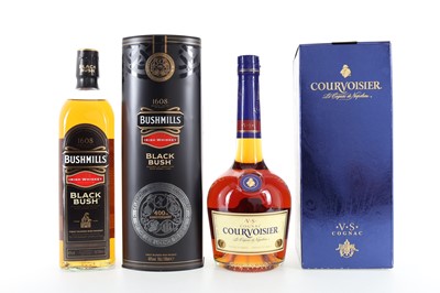 Lot 153 - BUSHMILLS BLACK BUSH 400TH ANNIVERSARY AND COURVOISIER VS