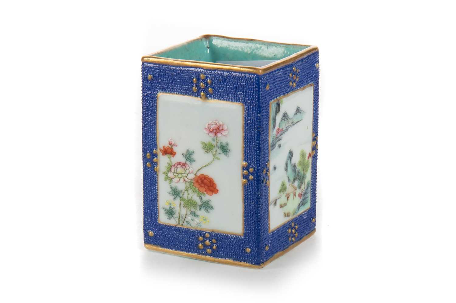 Lot 1231 - CHINESE FAMILLE ROSE BRUSH POT