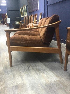 Lot 589 - BODAFORS OF SWEDEN, TEAK TWO-PIECE LOUNGE SUITE