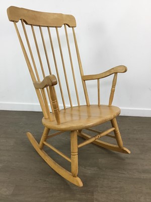 Lot 630 - BEECH ROCKING CHAIR