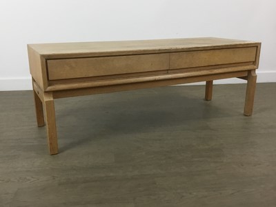 Lot 618 - MARIAN GRABINSKI FOR IKEA, PAIR OF SWEDISH LIGHT OAK CONSOLE TABLES