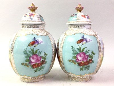 Lot 503 - PAIR OF CONTINENTAL VASES AND COVERS