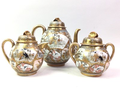 Lot 727 - JAPANESE SATSUMA THREE PIECE TEA SERVICE