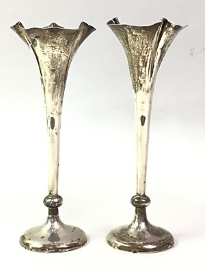 Lot 753 - PAIR OF SILVER SOLIFLEUR VASES