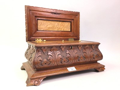 Lot 751 - VICTORIAN CARVED TEA CADDY