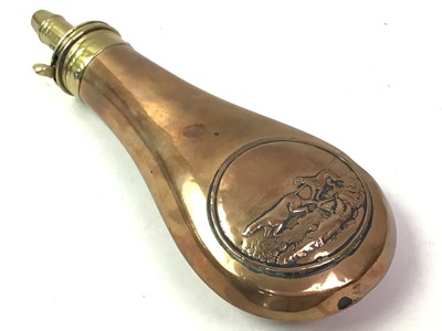 Lot 788 - VICTORIAN COPPER POWDER FLASK