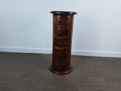 Lot 779 - MODERN CIRCULAR HARDWOOD CHEST