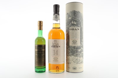 Lot 164 - OBAN 14 YEAR OLD AND GLENLIVET 15 YEAR OLD 20CL