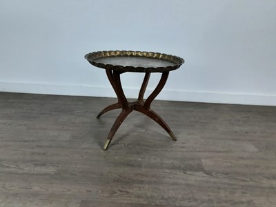 Lot 11 - INDIAN BRASS TOPPED OCCASIONAL TABLE