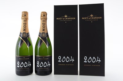 Lot 190 - 2 BOTTLES OF MOET & CHANDON 2004 GRAND VINTAGE