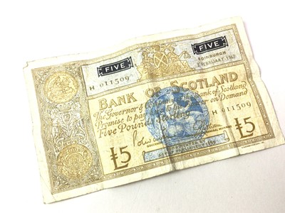 Lot 127 - BANK OF SCOTLAND £5 NOTE