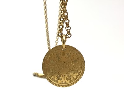 Lot 12 - ENGRAVED COIN PENDANT