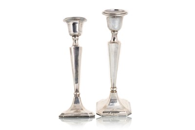 Lot 1041 - GEORGE V MATCHED PAIR OF SILVER CANDLE STICKS