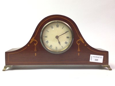 Lot 105 - EDWARDIAN MAHOGANY MANTEL CLOCK