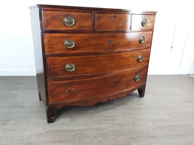 Lot 125 - REGENCY MAHOGANY BOWFRONTED CHEST OF DRAWERS