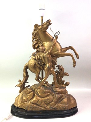 Lot 84 - PAIR OF MARLEY HORSE TABLE LAMPS