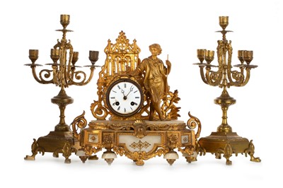 Lot 995 - FRENCH FIGURAL MANTEL CLOCK