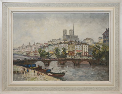 Lot 97 - CLAUDE MONTIER (FRENCH b 1900), SEINE WITH...