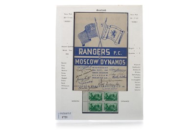 Lot 1721 - RANGERS F.C. VS. MOSCOW DYNAMOS F.C., SIGNED PROGRAMME