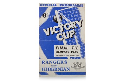 Lot 1728 - RANGERS F.C. VS. HIBERNIAN F.C., VICTORY CUP PROGRAMME