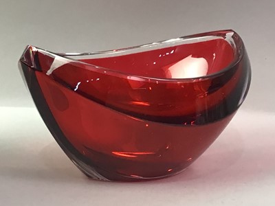 Lot 196 - WATERFORD CRYSTAL RED 'ECLIPSE' BOWL