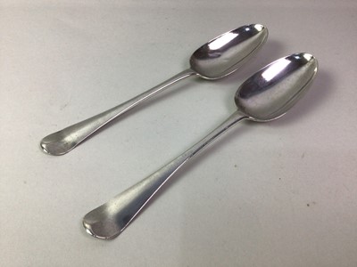 Lot 261 - PAIR OF GEORGE II SILVER TABLE SPOONS