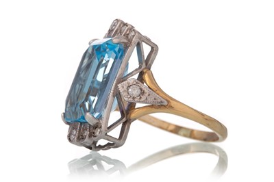 Lot 529 - TOPAZ AND DIAMOND COCKTAIL RING