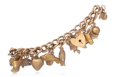 Lot 615 - GOLD   CHARM BRACELET