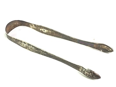 Lot 188 - GEORGE III SILVER SUGAR TONGS