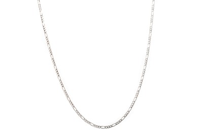 Lot 664 - WHITE GOLD FIGARO CHAIN