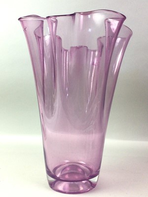 Lot 233 - PURPLE TINTED GLASS VASE