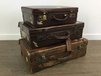 Lot 241 - GROUP OF THREE VINTAGE GRADUATED TRAVEL CASES