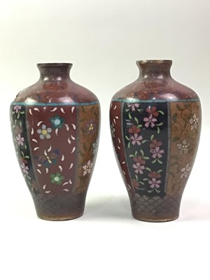 Lot 292 - PAIR OF JAPANESE CLOISONNÉ VASES